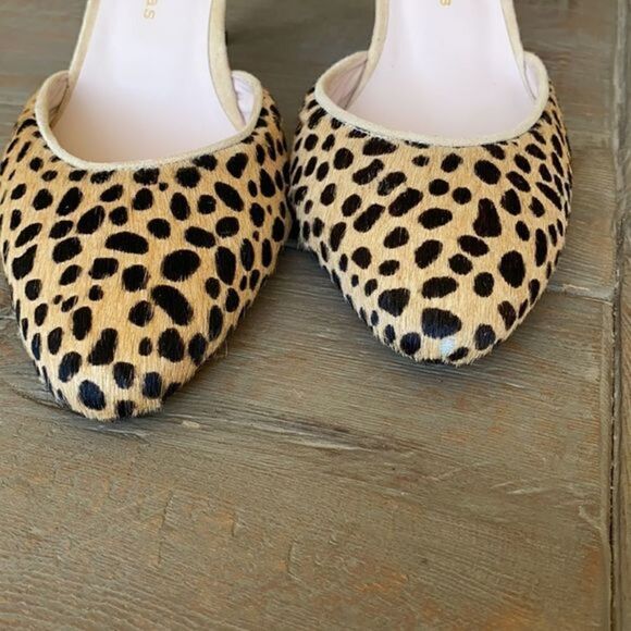 Anthropologie Carmen Salas Cheetah Calf Hair Leather Slingback Pumps 9.5 - Picture 4 of 10